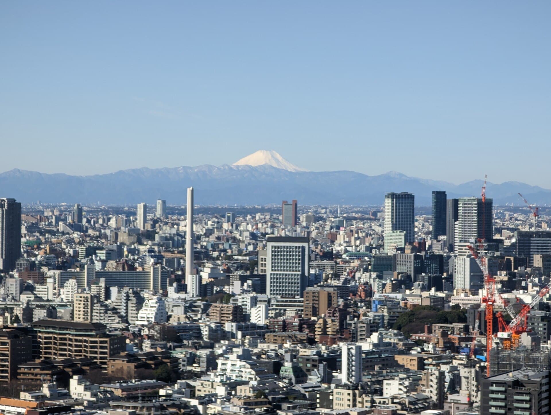 Tokyo skyline with Mount Fuji on the horizon