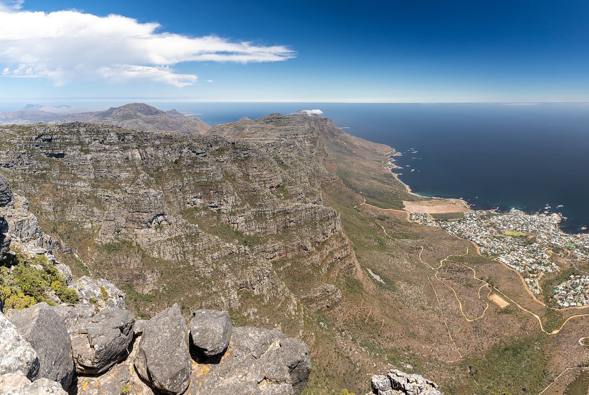 Cape Town coastline seen from Table Mountain