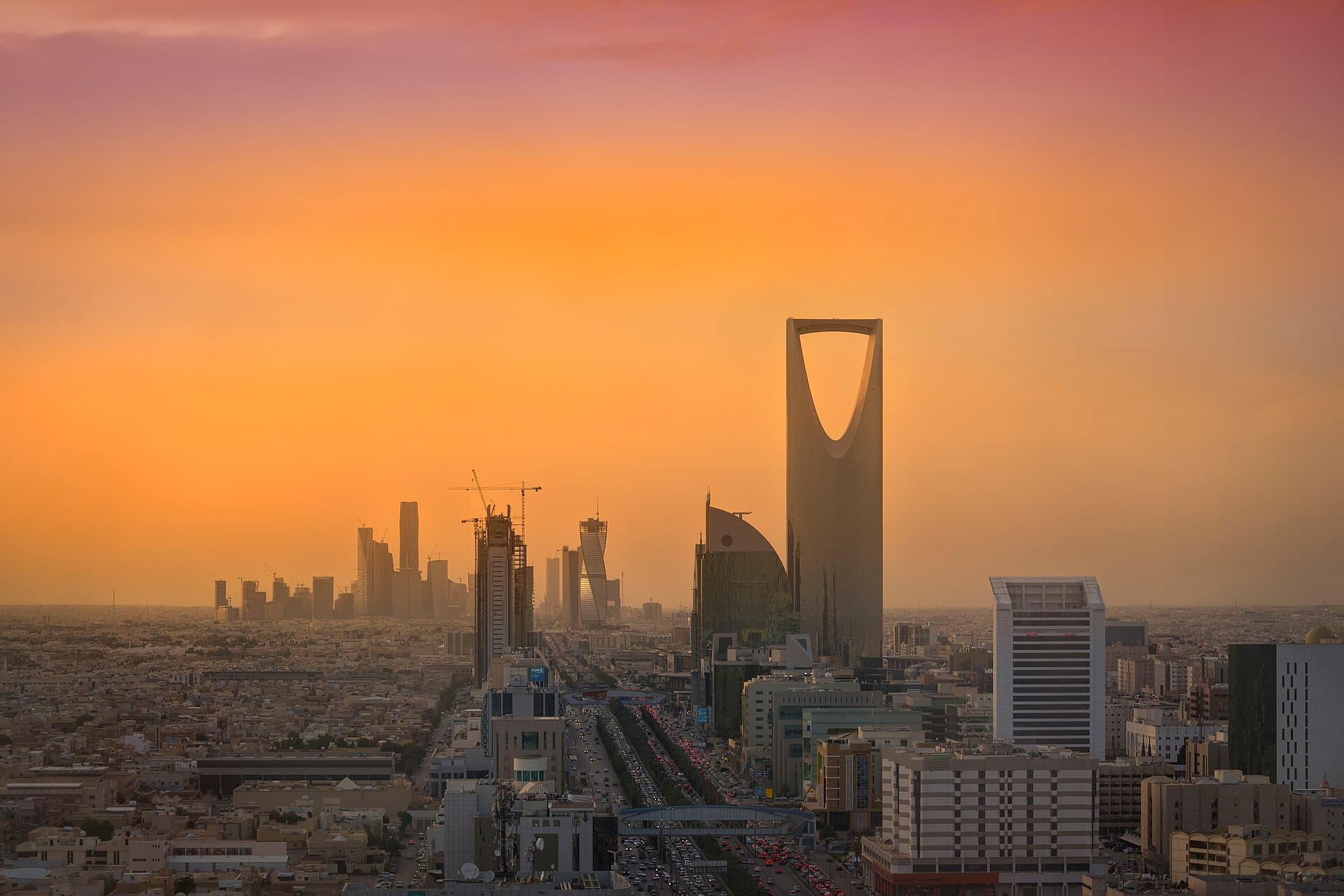 Riyadh skyline with the Kingdom Tower